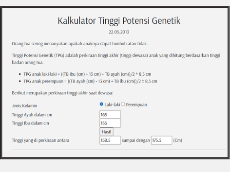 alt= kalkulator tinggi potensial genetik
