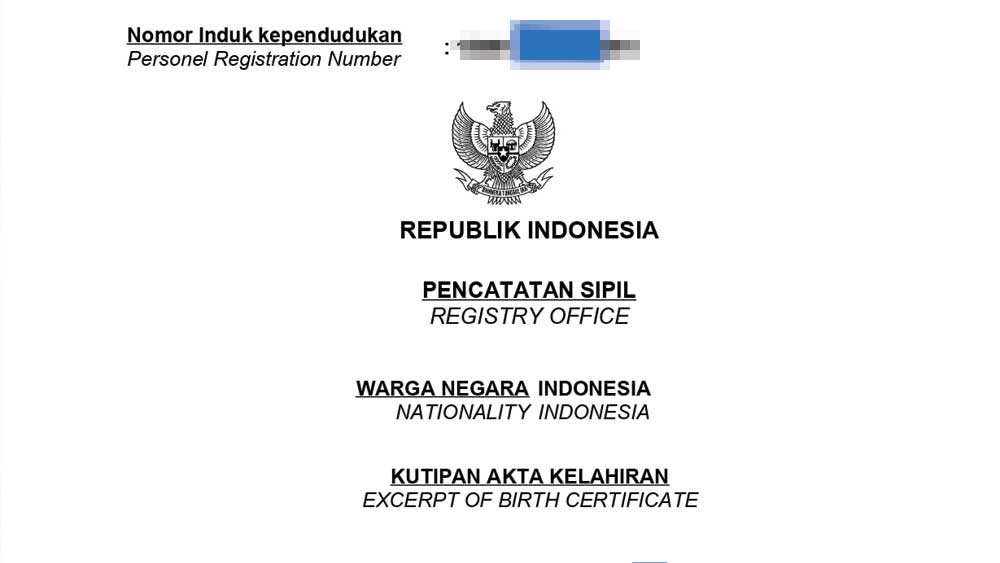 alt= akta kelahiran anak